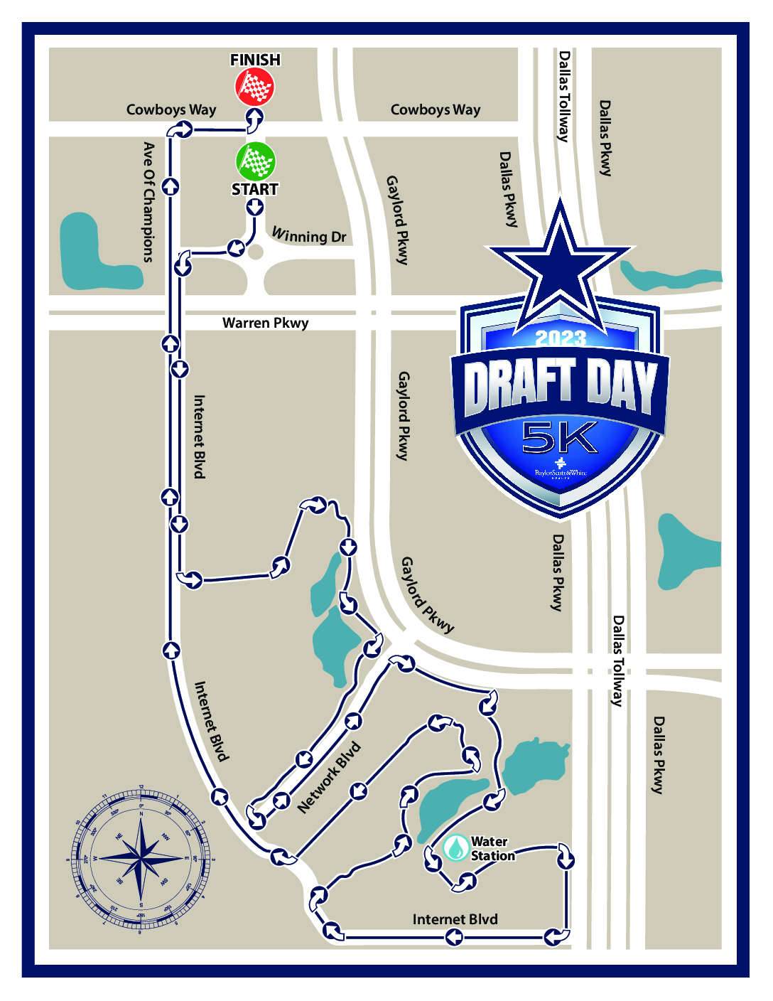 Draft Day 5K  2019 Course Map